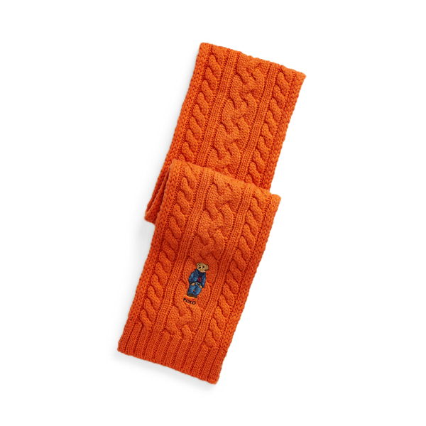 Polo Bear Cable-Knit Scarf