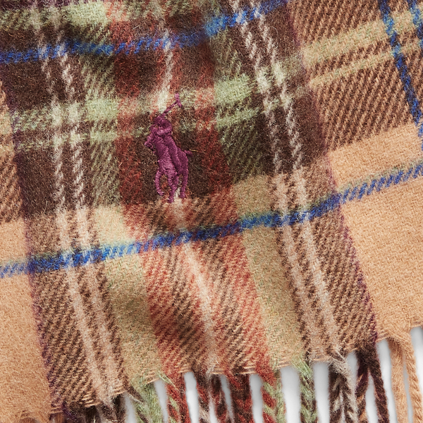 Karierter Wollschal Polo Ralph Lauren in Braun kariert 2