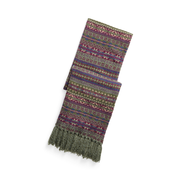 Fair Isle gemengde lamswollen sjaal