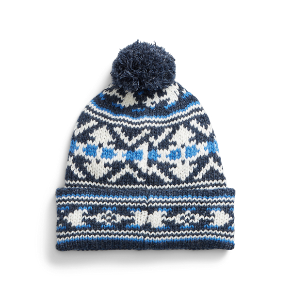 Hunter Navy Pom-Pom Wool-Blend Beanie Polo Ralph Lauren 2