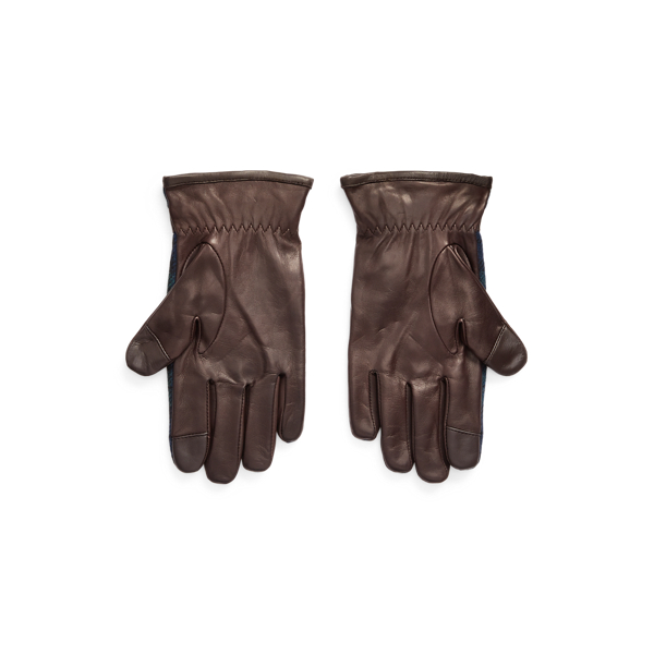 Karierte Touchscreen-Lederhandschuhe Polo Ralph Lauren in Blackwatch 2
