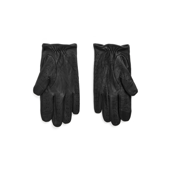 Black Leather Touch Screen Driving Gloves Polo Ralph Lauren 2