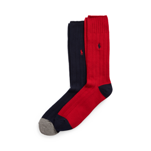 Ribbed Cotton-Blend Crew Sock 2-Pack Polo Ralph Lauren 1