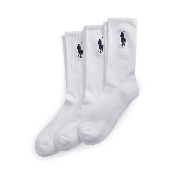 White Big Pony Crew Sock 3-Pack Polo Ralph Lauren 1