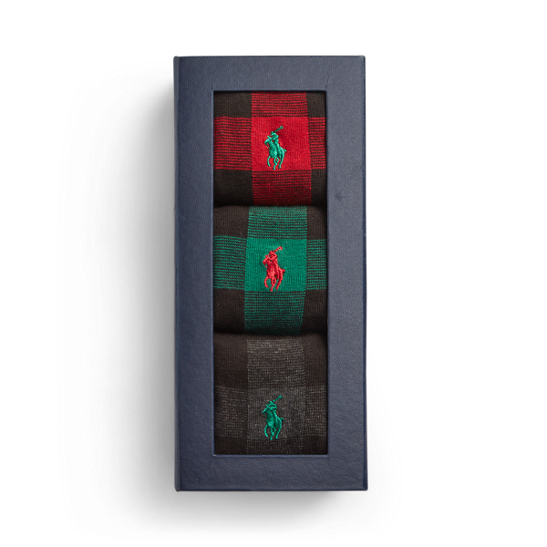 Chaussettes &agrave; motif &eacute;cossais Buffalo Polo Ralph Lauren en Rouge/Vert/Gris 2