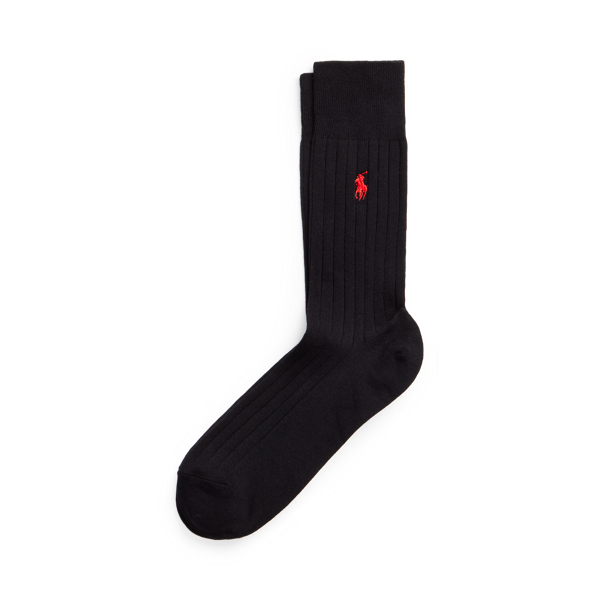 Ribbed Cotton-Blend Crew Socks