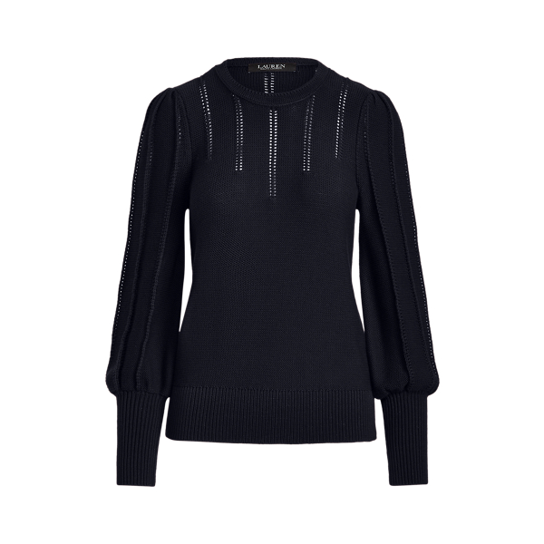 Puff-Sleeve Cotton Sweater Lauren 1