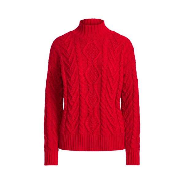 Cable-Knit Mockneck Sweater Lauren 1