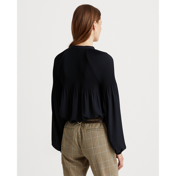 Plissierte Georgette-Bluse Lauren in Lauren-Navy 5