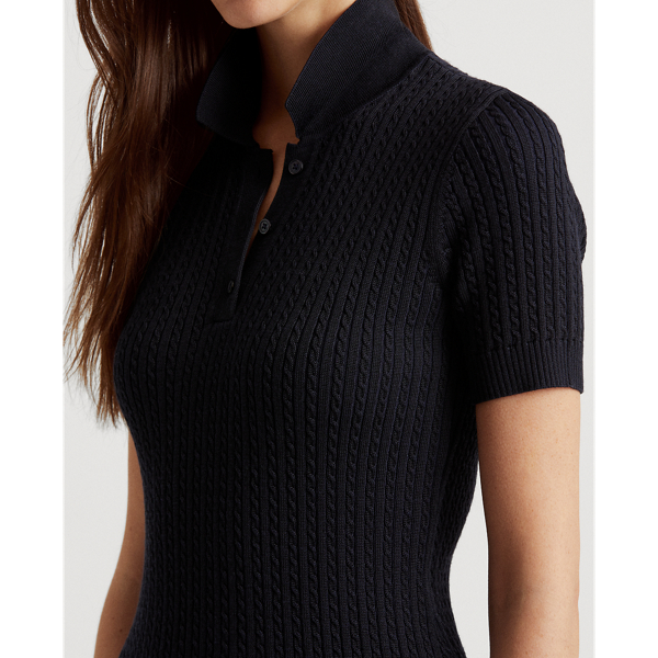 Lauren Navy Cable-Knit Polo Dress Lauren 6