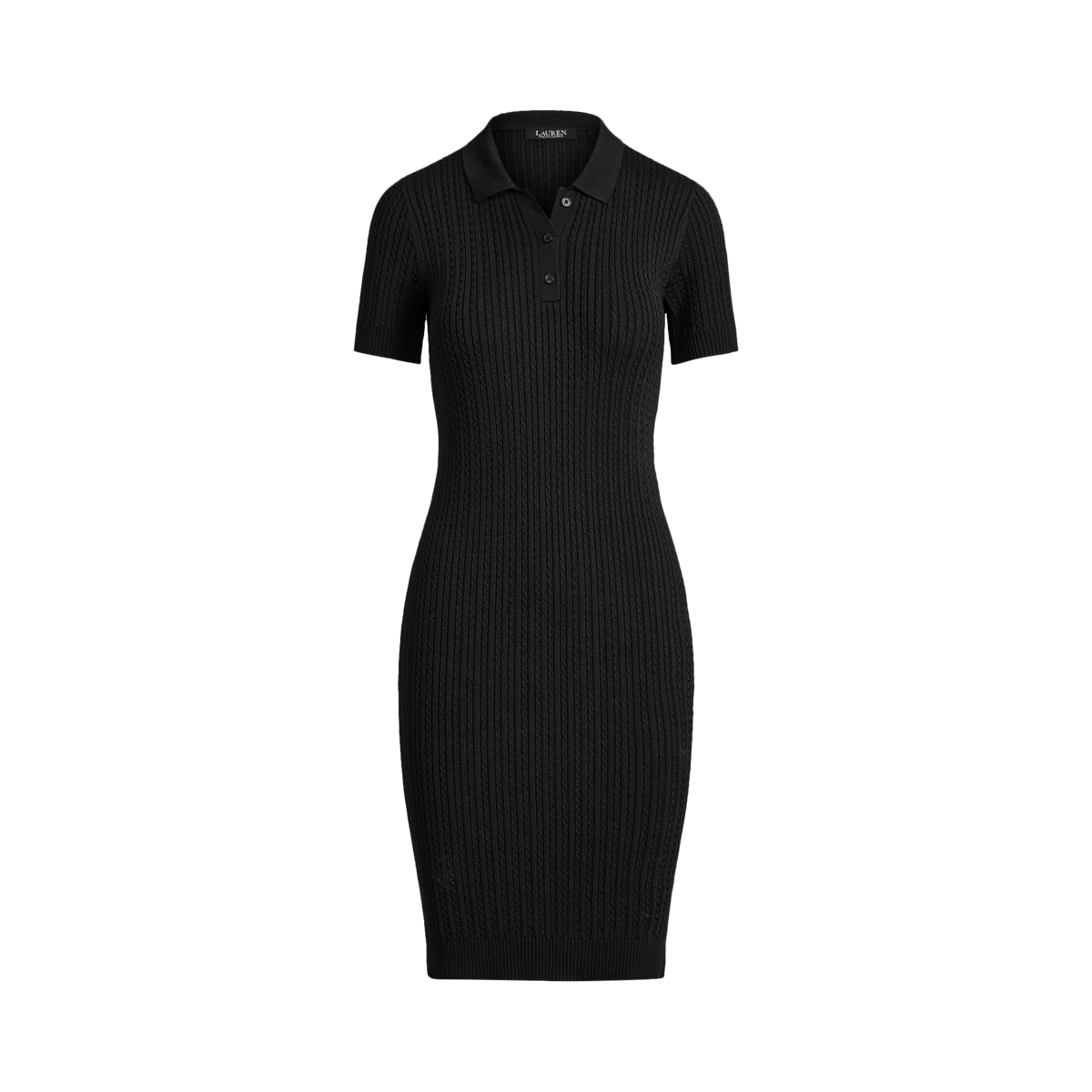 Cable-Knit Polo Dress