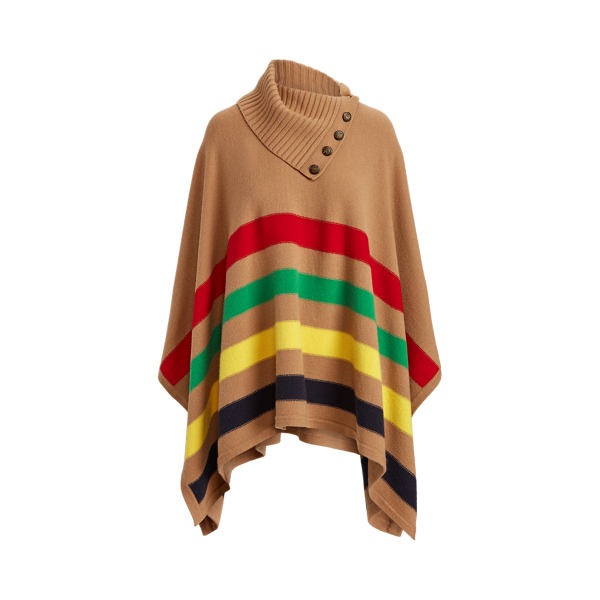 Striped Wool-Blend Poncho