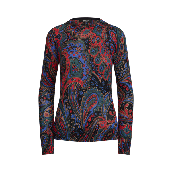 Paisley trui met ronde hals