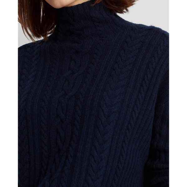 Lauren Navy Cable-Knit Wool-Cashmere Sweater Lauren 6