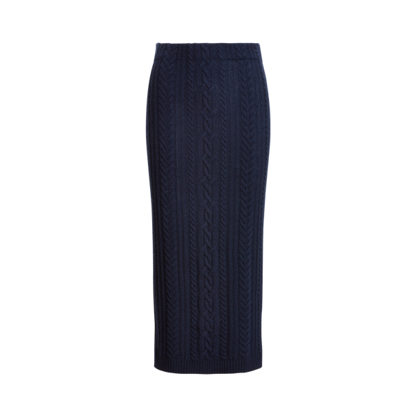 Cable-Knit Wool-Cashmere Pencil Skirt Lauren 1