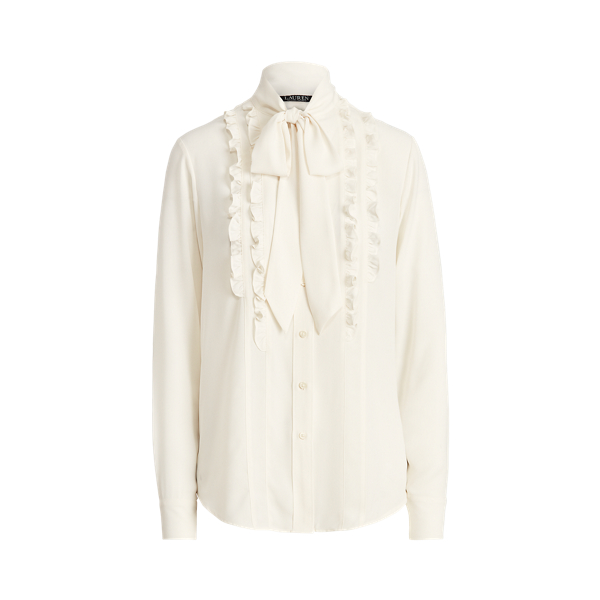 Georgette Tie-Neck Blouse Lauren 1