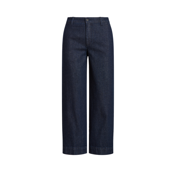 Cropped Wide-Leg Denim Pant
