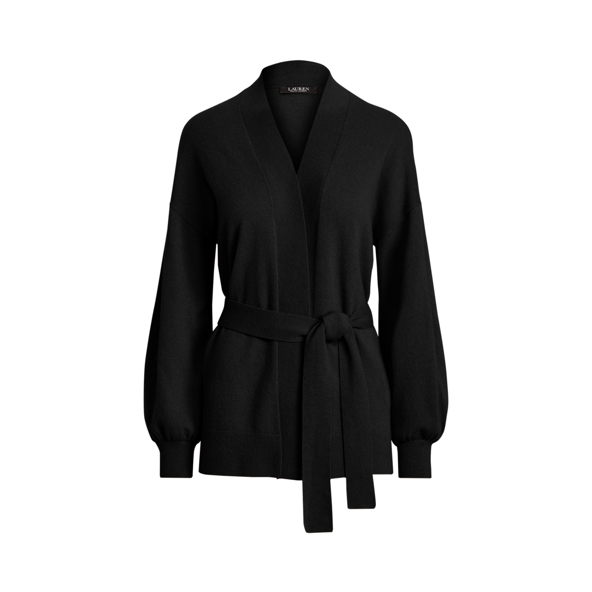 Belted black cardigan best sale