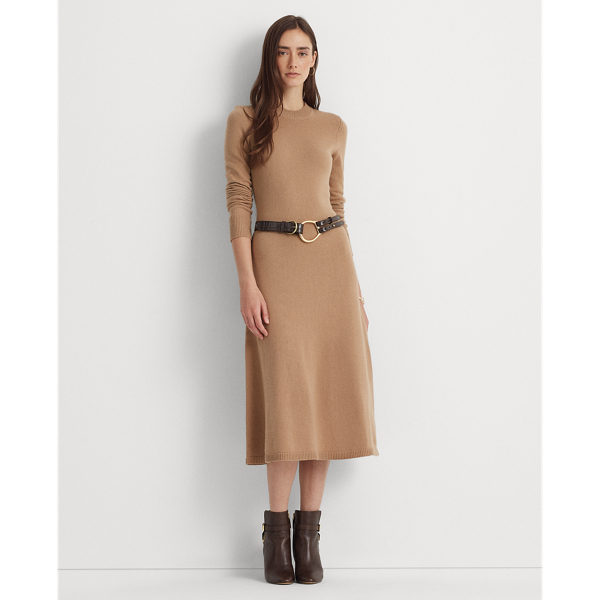 Wool-Blend Long-Sleeve Sweater Dress