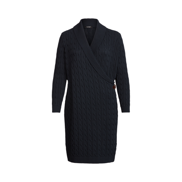 Cable-Knit Buckle-Trim Sweater Dress