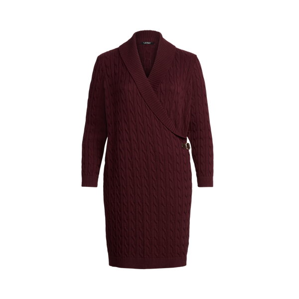 Cable-Knit Buckle-Trim Jumper Dress