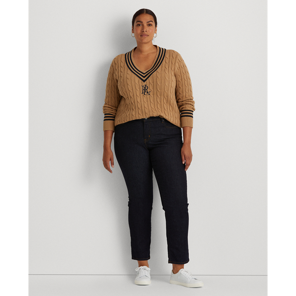 Classic Camel/ Lauren Nav Logo Cricket Sweater Lauren Woman 4
