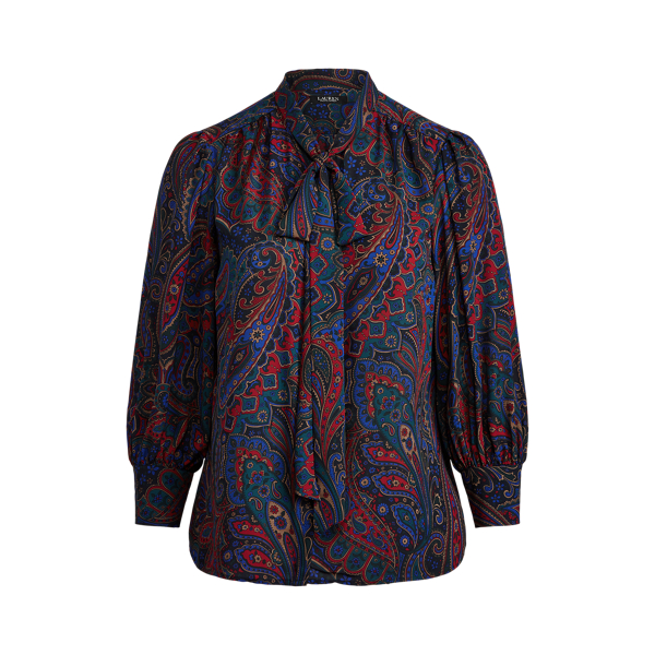 Chemise &agrave; motif cachemire en georgette Lauren Woman en 1