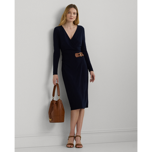 Lighthouse Navy Buckled Jersey Dress Lauren 1