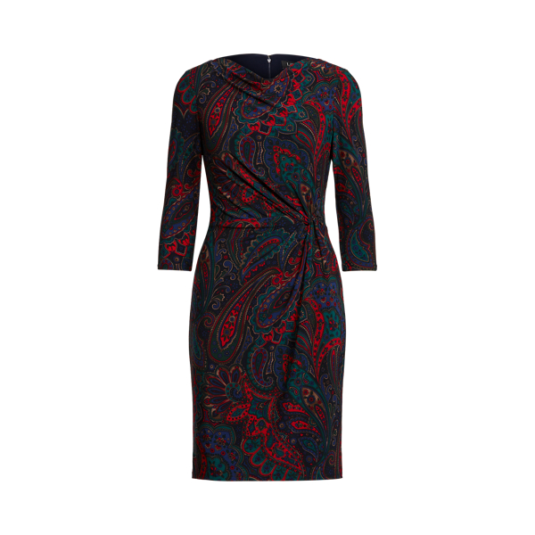 Paisley Twisted-Knot Jersey Dress Lauren 1