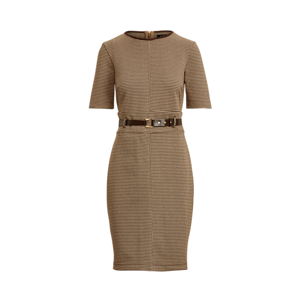Houndstooth Double-Knit Jacquard Dress Lauren 1