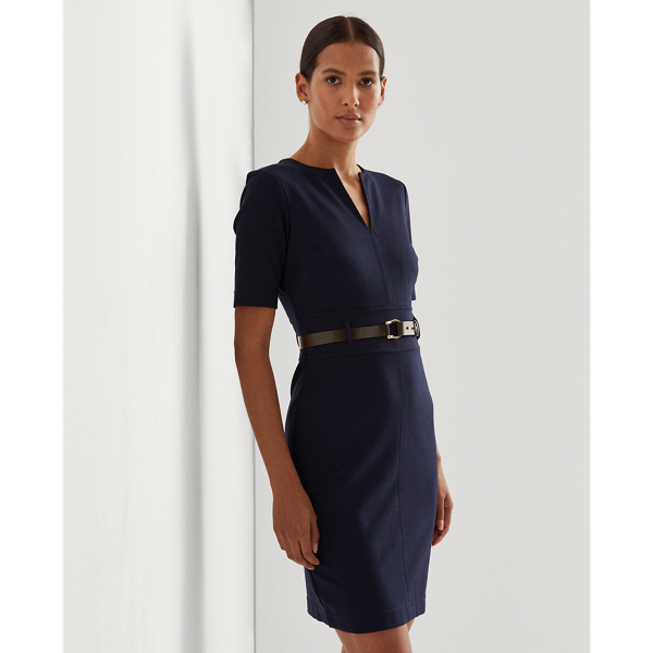 Lauren Navy Belted Ponte Dress Lauren 4