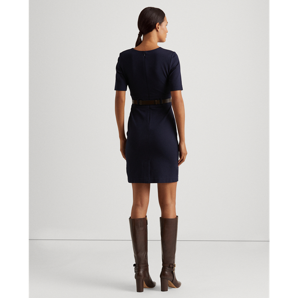 Lauren Navy Belted Ponte Dress Lauren 5
