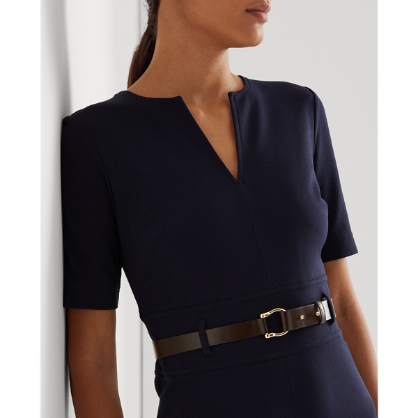 Lauren Navy Belted Ponte Dress Lauren 6