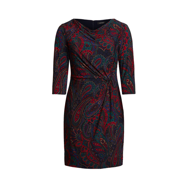 Robe &agrave; n&oelig;ud crois&eacute; et motif cachemire Lauren Woman en 1