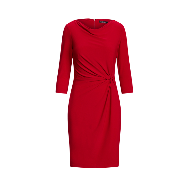 Twisted-Knot Jersey Dress Lauren Petite 1