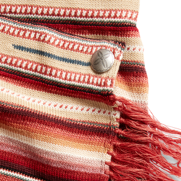 Rust Multi Southwestern Fringe Wrap Skirt RRL 6