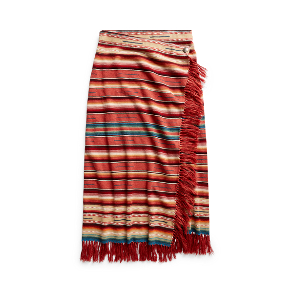 Rust Multi Southwestern Fringe Wrap Skirt RRL 2