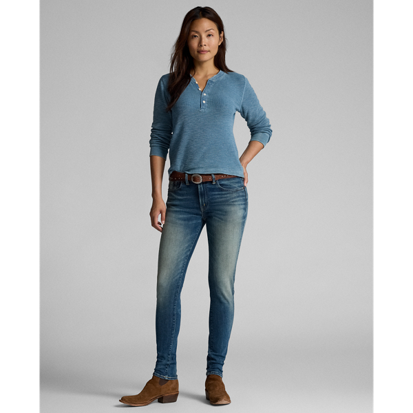 Skinny-Fit Stretchjeans mit hohem Bund