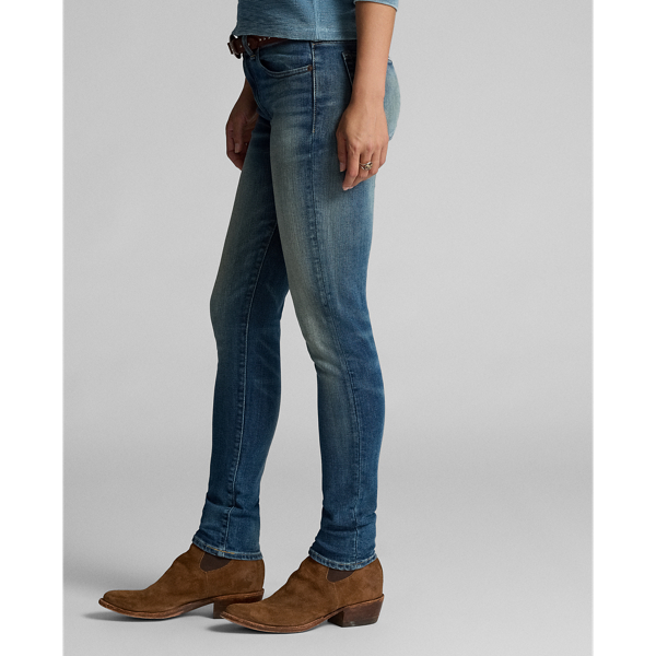 Skinny-Fit Stretchjeans mit hohem Bund