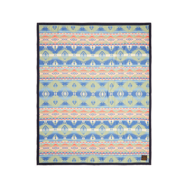 Green/Navy Multi Jacquard Camp Blanket RRL 2