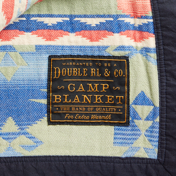 Green/Navy Multi Jacquard Camp Blanket RRL 3