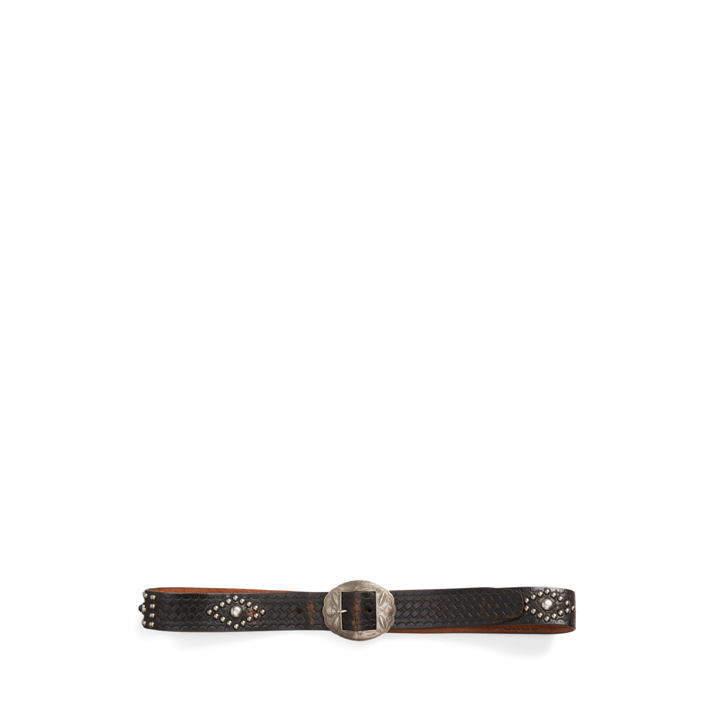 Мужской ремень Ralph Lauren Studded Leather, цвет: Чёрный коричневый — фото 1