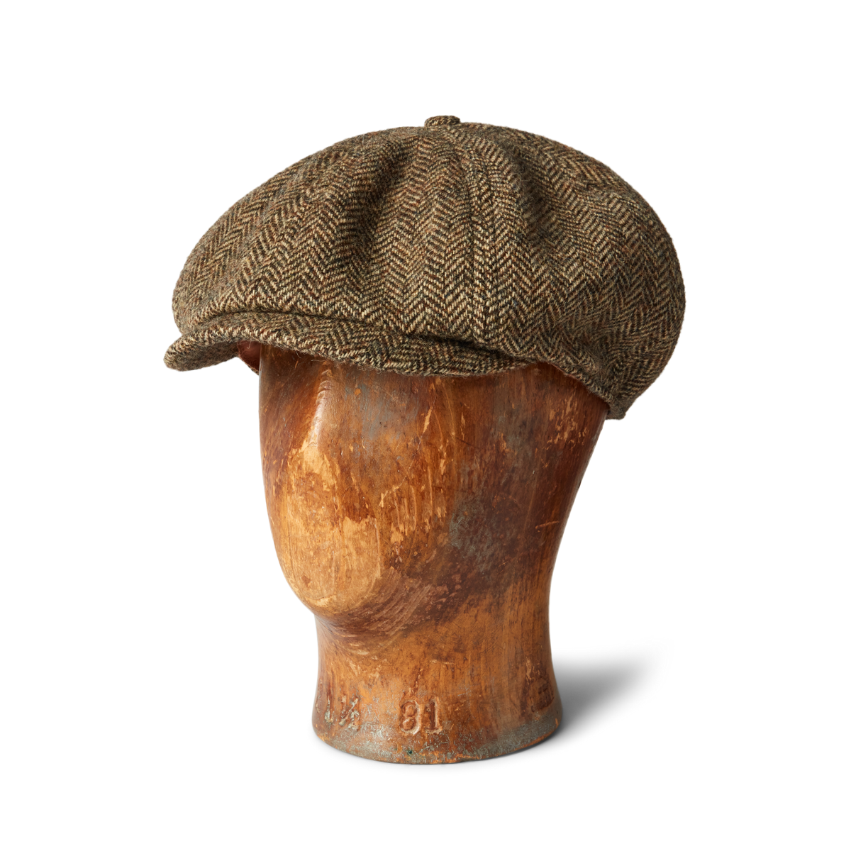 Wool Herringbone Newsboy Cap