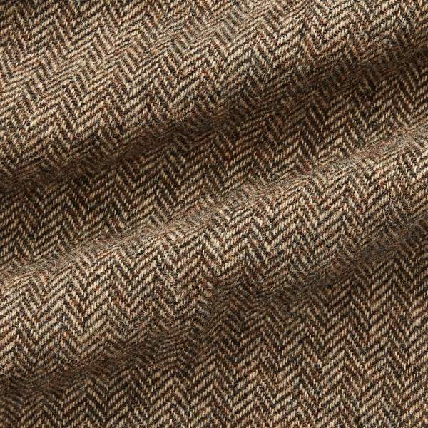 Brown Cream Herringbone Slim Fit Wool Herringbone Suit Trouser RRL 6