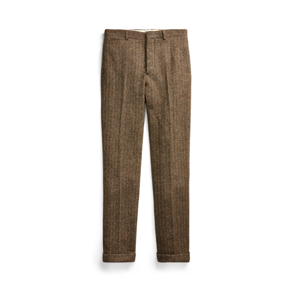 Brown Cream Herringbone Slim Fit Wool Herringbone Suit Trouser RRL 2