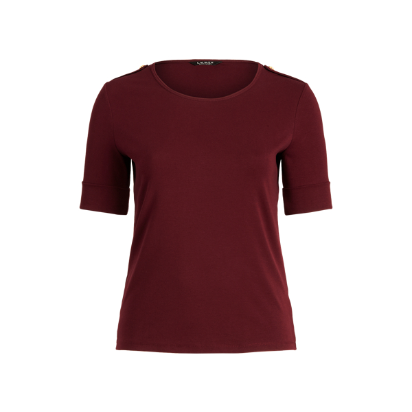 Top met ellebooglange mouwen en knoopsluiting Lauren Woman in 1