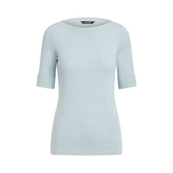Stretch Cotton Boatneck Tee