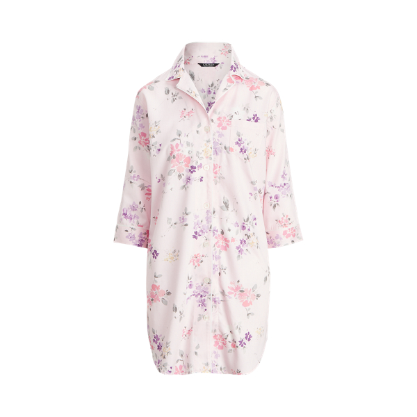 Katoenen satinet slaapshirt met bloemenprint Lauren in 1