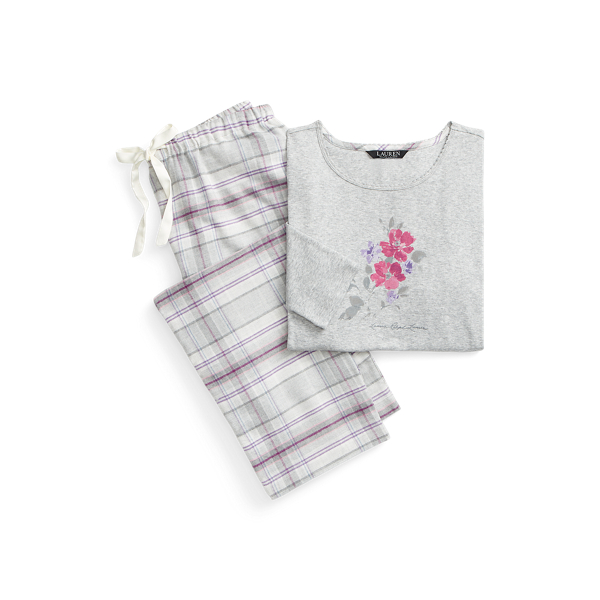 Plaid Cotton-Blend Sleep Set Lauren 1
