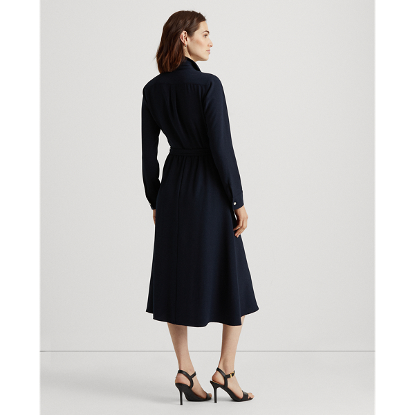 Midikleid aus &uuml;berlappendem Georgette Lauren in Lauren-Navy 5